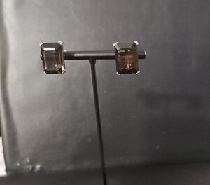 Smoky TOPAZ Stud Earrings